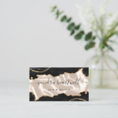Carte De Visite Black Gold Agate Ivory Luxury Stylist (Debout devant)