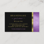 Carte De Visite Black Gold avec Parties scintillant violet Ornamen (Dos)