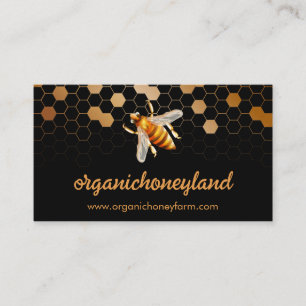 Carte De Visite Black Gold Bee sur Honeypeb Apiary