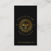 Carte De Visite Black & Gold Belle étoile solaire céleste (Devant)