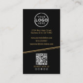 Carte De Visite Black Gold Chic Real Estate (Dos)