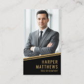 Carte De Visite Black Gold Chic Real Estate (Devant)