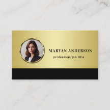 Black & gold design, Logo or Photo in gold circle,