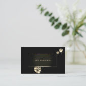 Carte De Visite Black Gold Diamond Fashion Crystals (Debout devant)