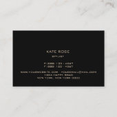 Carte De Visite Black Gold Diamond Fashion Crystals (Dos)