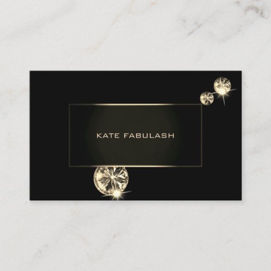 Carte De Visite Black Gold Diamond Fashion Crystals (Devant)