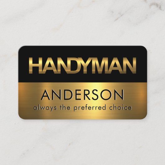 Carte De Visite Black Gold Handyman Signage Layers (Devant)