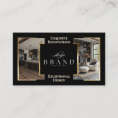 Carte De Visite Black Gold Home Remodeling Contractor Custom Logo (Devant)