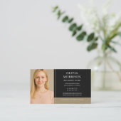 Carte De Visite Black Gold Insurance Agent Photo (Debout devant)