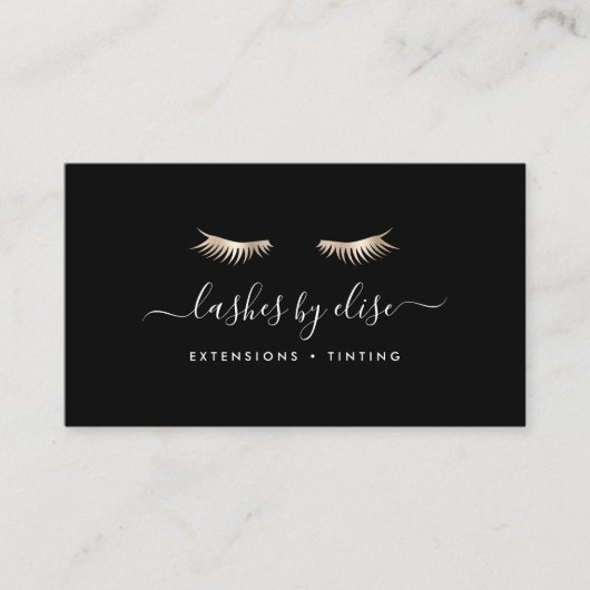 Carte De Visite Black & Gold Lashes (Devant)