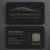 Carte De Visite Black Gold Luxury Transport QR Code