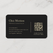 Carte De Visite Black Gold Luxury Transport QR Code (Dos)