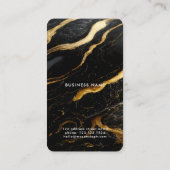 Carte De Visite Black Gold Marble Photo QR Code Photographie moder (Dos)