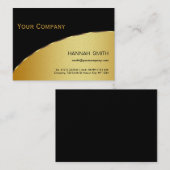 Carte De Visite Black Gold Metal moderne Élégant (Devant / Derrière)