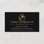 Carte De Visite Black Gold Metallic Building Construction (Devant)