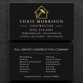 Carte De Visite Black Gold Metallic Building Construction 