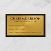Carte De Visite Black Gold Metallic Chauffeur Driver (Dos)