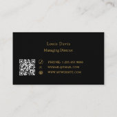 Carte De Visite Black gold modern minimialst premium logo (Dos)