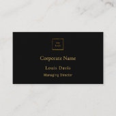Carte De Visite Black gold modern minimialst premium logo (Devant)