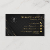 Carte De Visite Black & Gold Moderne Élégant (Dos)