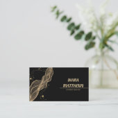 Carte De Visite Black Gold moderne, QR Code photo professionnelle (Debout devant)