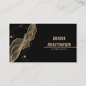 Carte De Visite Black Gold moderne, QR Code photo professionnelle (Devant)