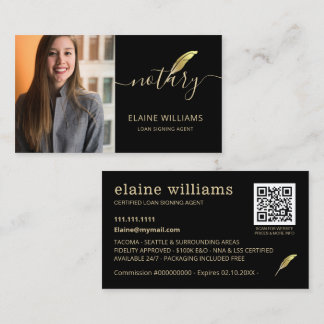 Carte De Visite Black Gold Photo QR Agent de signature de prêt not