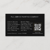 Carte De Visite Black Gold Professional Painter Painting QR Code (Dos)