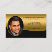 Carte De Visite Black Gold Professional Photo personnalisée Code Q (Devant)