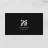 Carte De Visite Black Gold Professional QR Code Photo Logo (Dos)