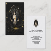Carte De Visite *~* Black Gold Rays Mystic Hand Snake Stars (Devant / Derrière)