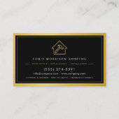 Carte De Visite Black Gold Roofing Construction Services QR Code (Devant)