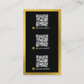 Carte De Visite Black Gold Scannable Digital Contact Code QR Logo (Dos)
