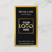 Carte De Visite Black Gold Scannable Digital Contact Code QR Logo (Devant)