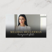 Carte De Visite Black Gold Script Luxe Immobilier (Devant)