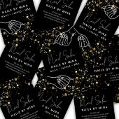 Carte De Visite Black Gold Specks Hand Nail Salon