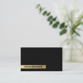 Carte De Visite Black Gold Stripe moderne (Debout devant)