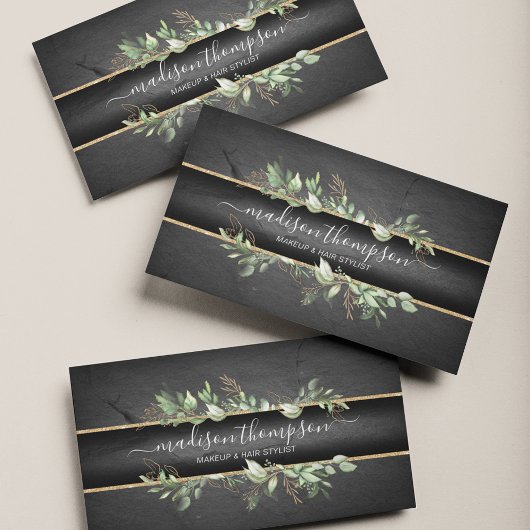 Carte De Visite Black & Gold tendance - Foliage moderne