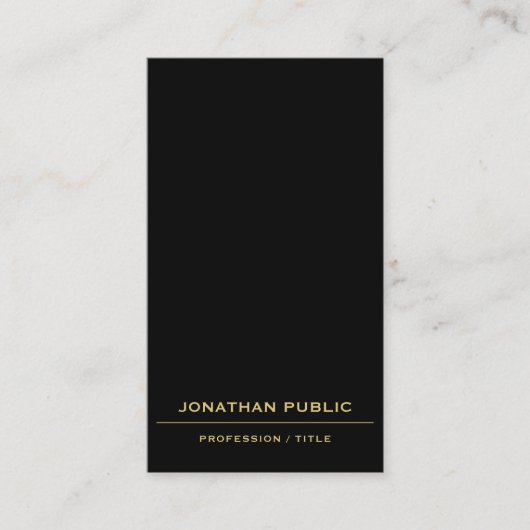 Carte De Visite Black & Gold Upload Your Logo Here Custom QR Code (Devant)