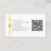 Carte De Visite Black Gold White Design, QR Code, nom et monogramm (Dos)