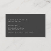 Carte De Visite Black & Gray Minimal Monogram Clean Professional (Dos)