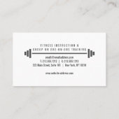 Carte De Visite Black & Gray Minimalist Personal Trainer Fitness (Dos)