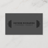 Carte De Visite Black/Gray Personal Trainer Minimal Professional (Devant)