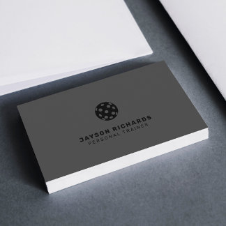 Carte De Visite Black & Gray Pickleball Coaching Personal Trainer