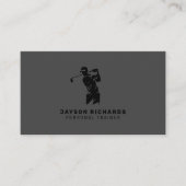Carte De Visite Black Gray Professional Personal Trainer Golf (Devant)