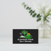 Carte De Visite Black Green Modern Lawn Care Landscaping (Debout devant)