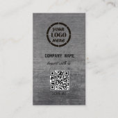 Carte De Visite Black Grey Design professionnel moderne QR Code (Devant)