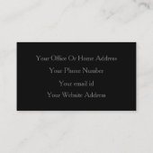 Carte De Visite Black Grey Event Planner Modern Elegant Cool (Dos)