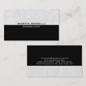 Carte De Visite Black Grey Floral Damask Spécial unique (Devant / Derrière)