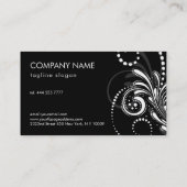 Carte De Visite Black Grey Frotte sur White Arrière - plan Busines (Dos)